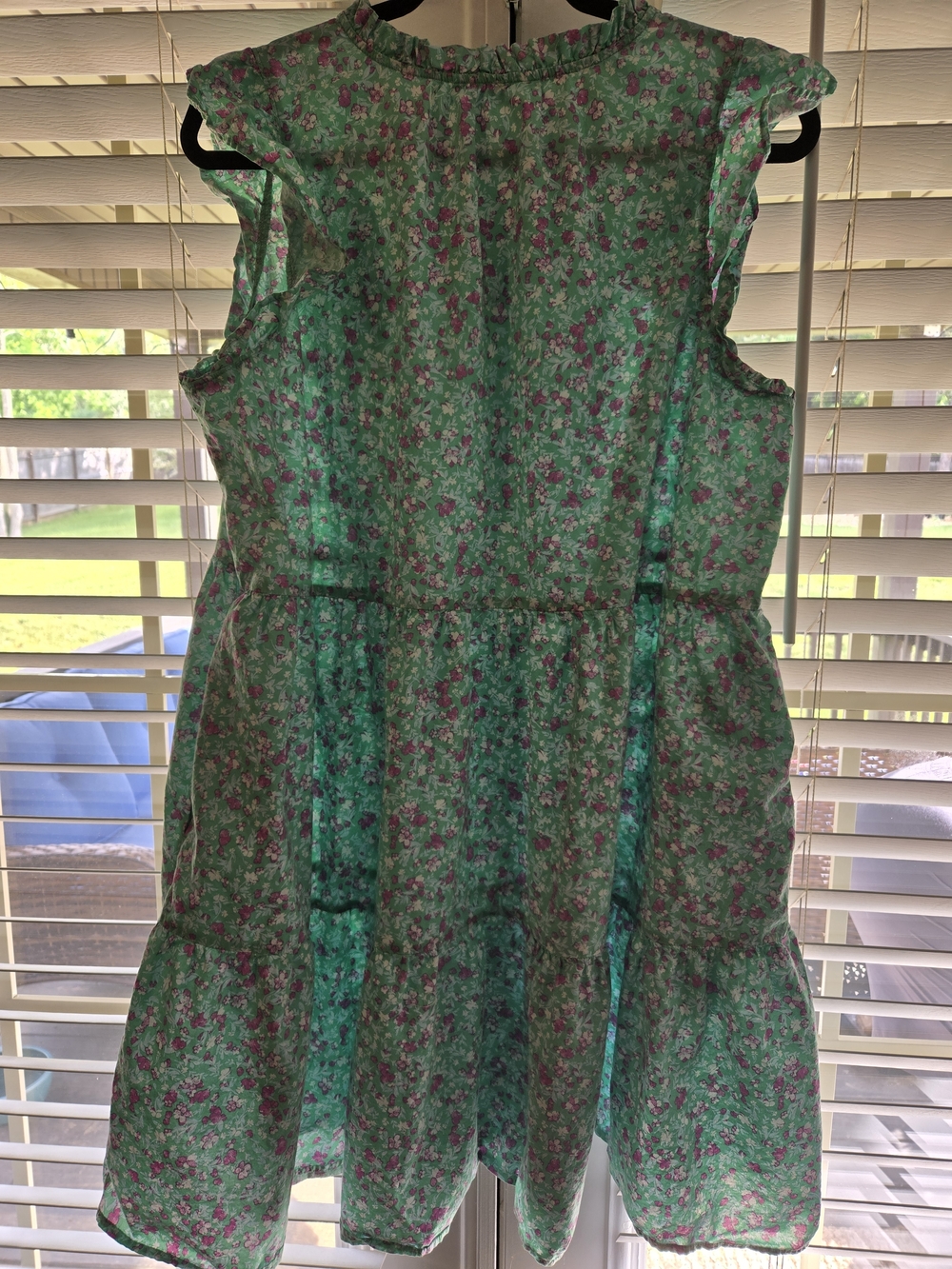 Time and Tru Green Floral Tiered Dress Sz XL - Picture 3 of 4